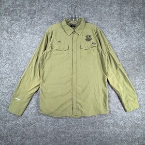 NRS Lily Guide Shirt Mens M Green Western River Expeditions Snap Front UPF 50